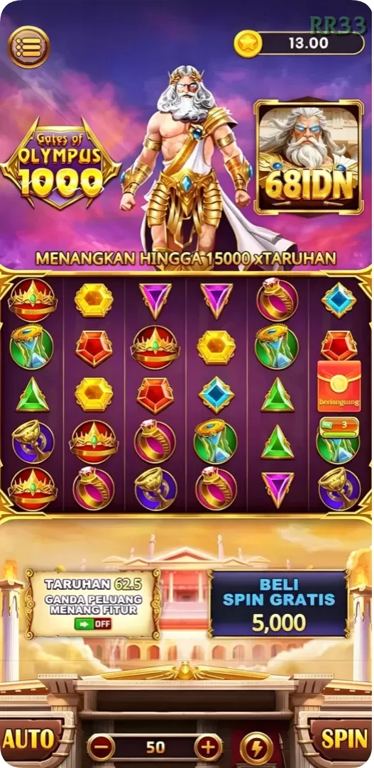 Cuplikan layar DOWER88 — menu navigasi